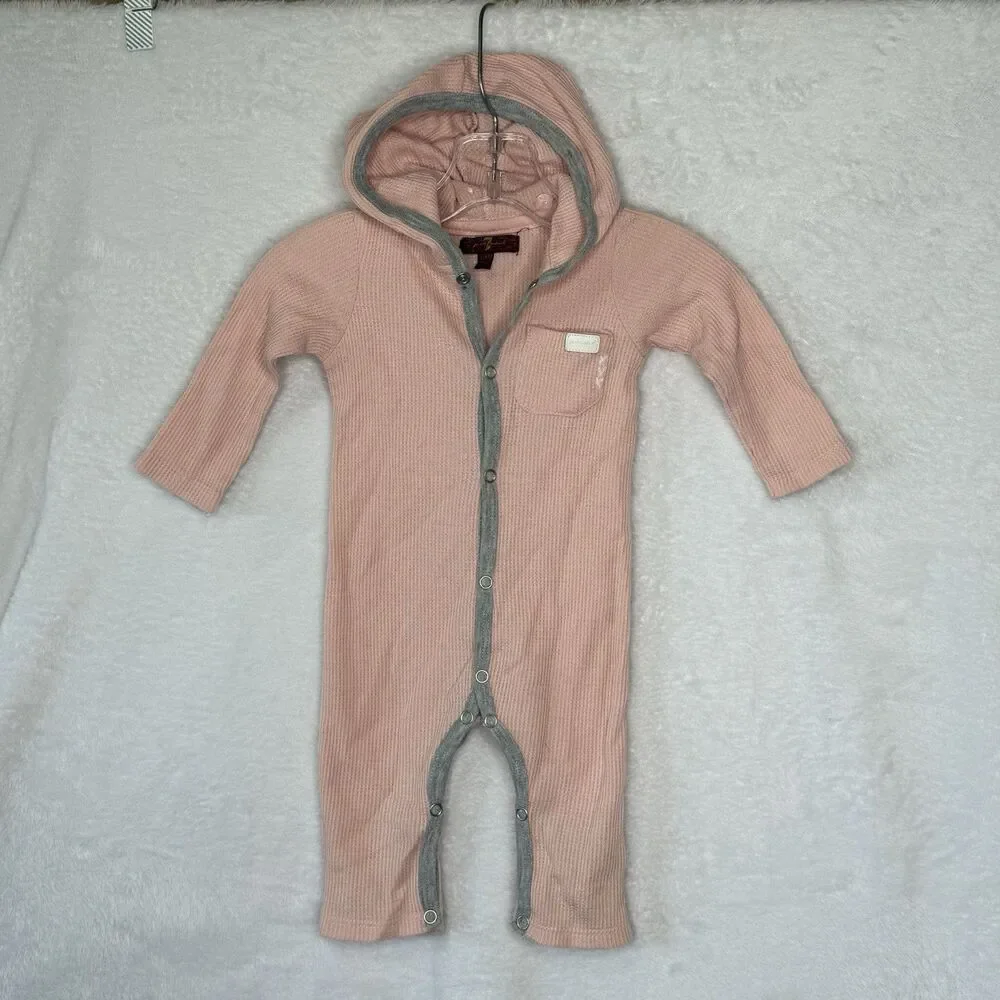 Baby Girl 7 for all‎ Mankind 3-6 Month Coverall One Piece Pink